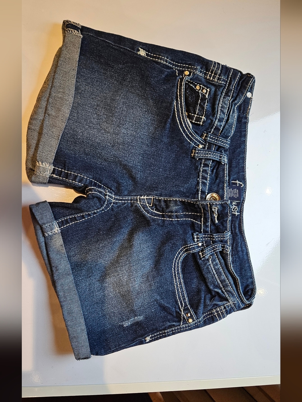 Amethyst Jeans Light and Dark Blue Denim Shorts